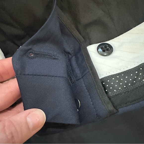 Barkley Tuxedo Men’s Navy Blue 100% Worsted Wool Dress Pants Size 43R 37W NWT - Picture 5 of 7